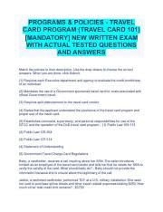 Travel Card Program (Travel Card 101) [Mandatory] Flashcards.